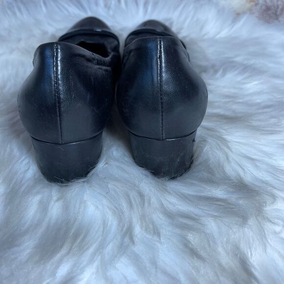 AGL Attilio Giusti Leombruni Black Leather Cap Toe Heels Sz 39.5/7.5 - Picture 4 of 8